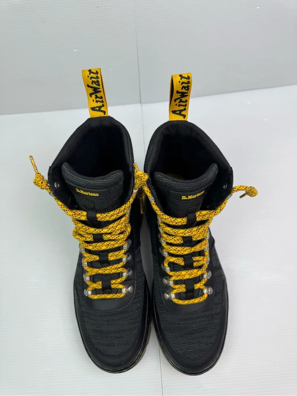 Dr Martens Combs Tech Canvas Boots Unisex US M 10 L 11 Black Combat Chunky Lace